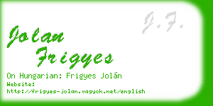 jolan frigyes business card