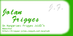 jolan frigyes business card